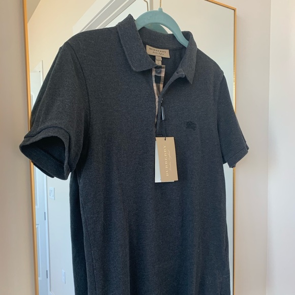 burberry polo grey